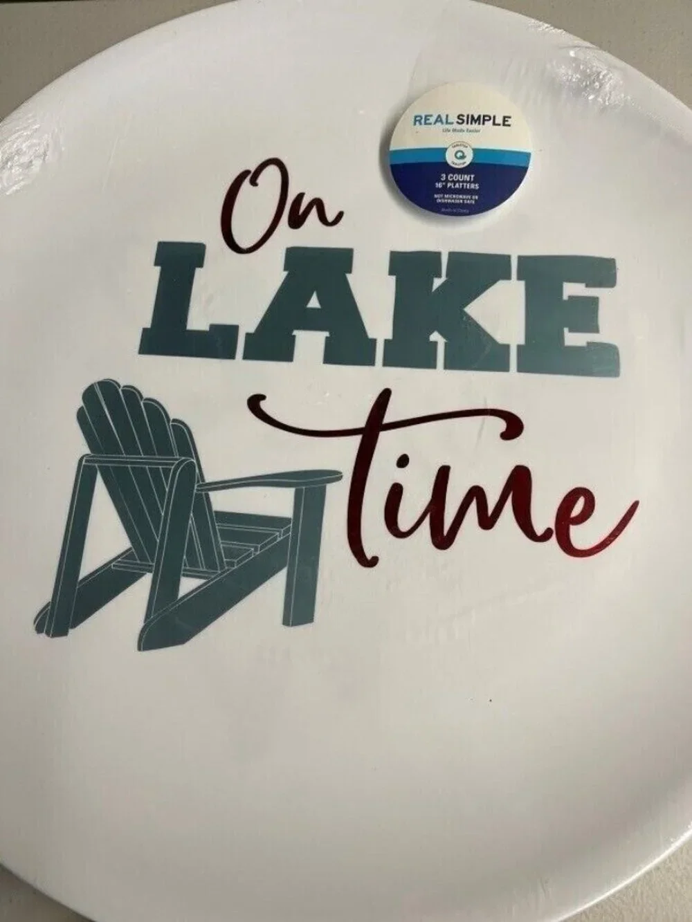 Lake Life Dinner Plates Set - New Plastic Indoor & Outdoor Dining Plates